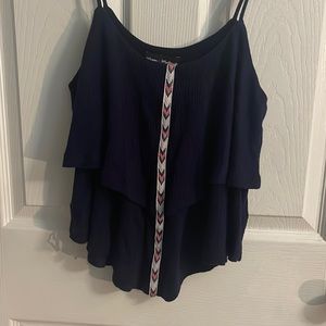 Navy Blue Crop Top